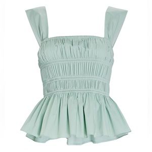 Staud Ida Smocked Top XS